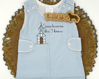 Jesus loves me this I know Shortall, Romper, Baby Dedication