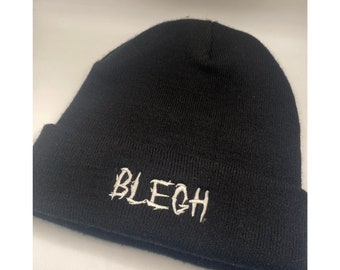 BLEGH Embroidered Black Beanie Unisex, EMO, Metal core Beanie, Gift For Metalcore, Gift For Elder Emo