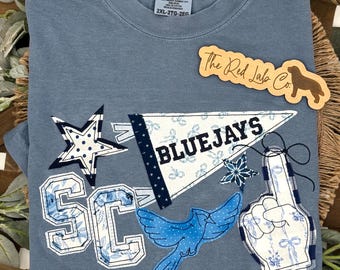 Custom Embroidered School Spirit Pendant Shirt