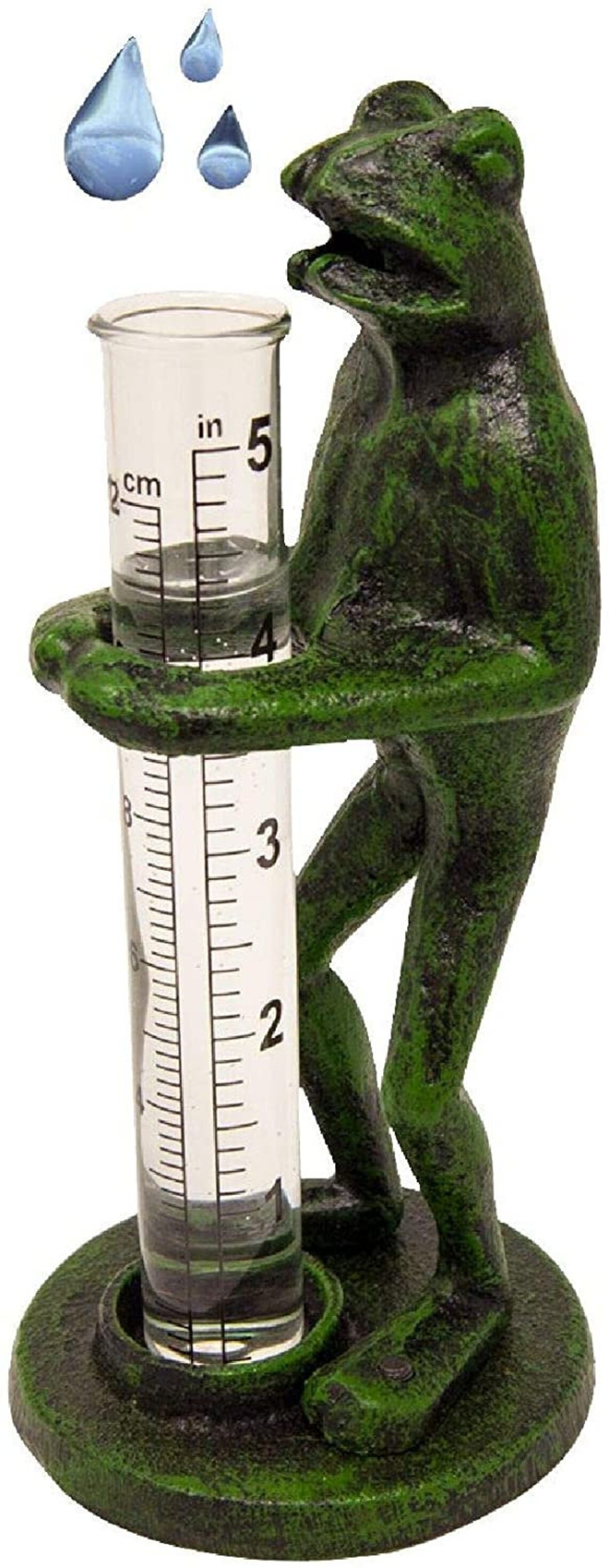 Frog with Rain Gauge Fun Capacity Rain Gauge with Glass Etsy