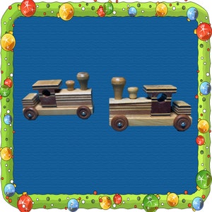 Hallmark Keepsakes Ornament: Crafted Children&#39;s wooden toy locomotive 1980&#39;s set of two