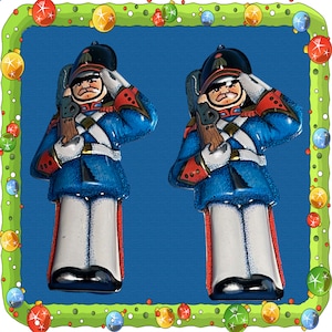 Hallmark Keepsakes Ornament: 1982 Tin Toy Soldier Christmas ornament, this a recreation of vintage Childs Toy Soldier. Set of Two.