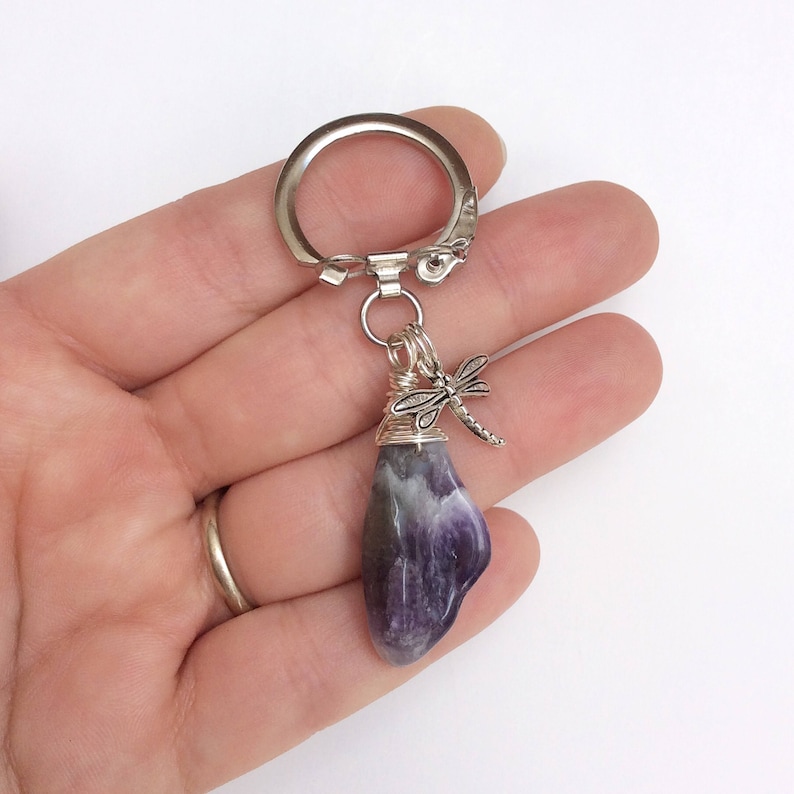 Amethyst keychain crystal keychain purse charm gifts for Etsy