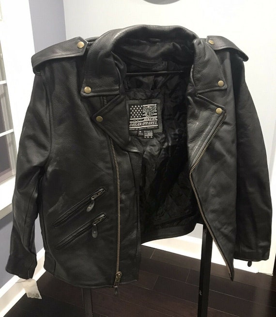 New Genuine Leather Motorcycle Jacket men's medium