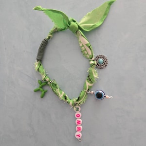 Boho Chic Bandana Bracelet with Charms