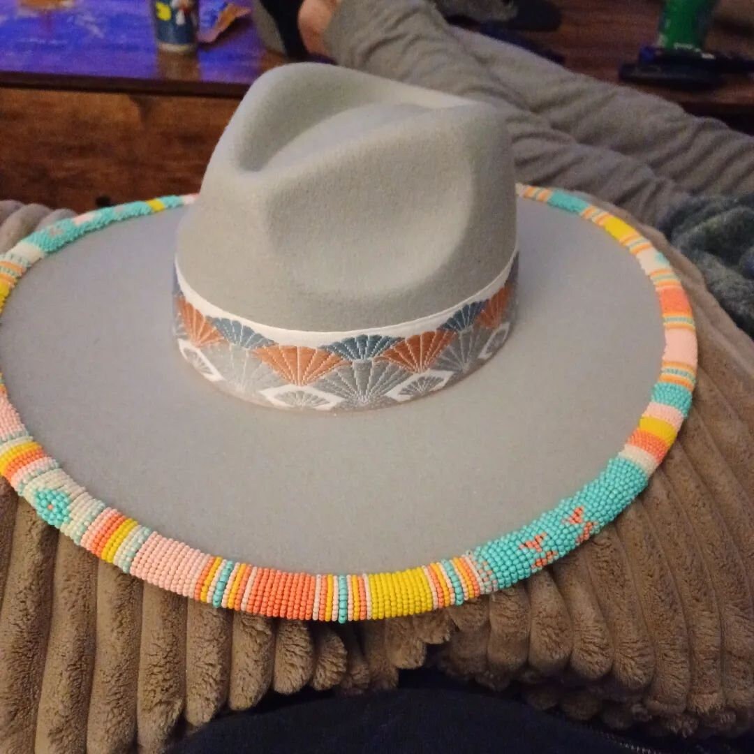 Pastel Perfect Beaded Brim Fedora Etsy