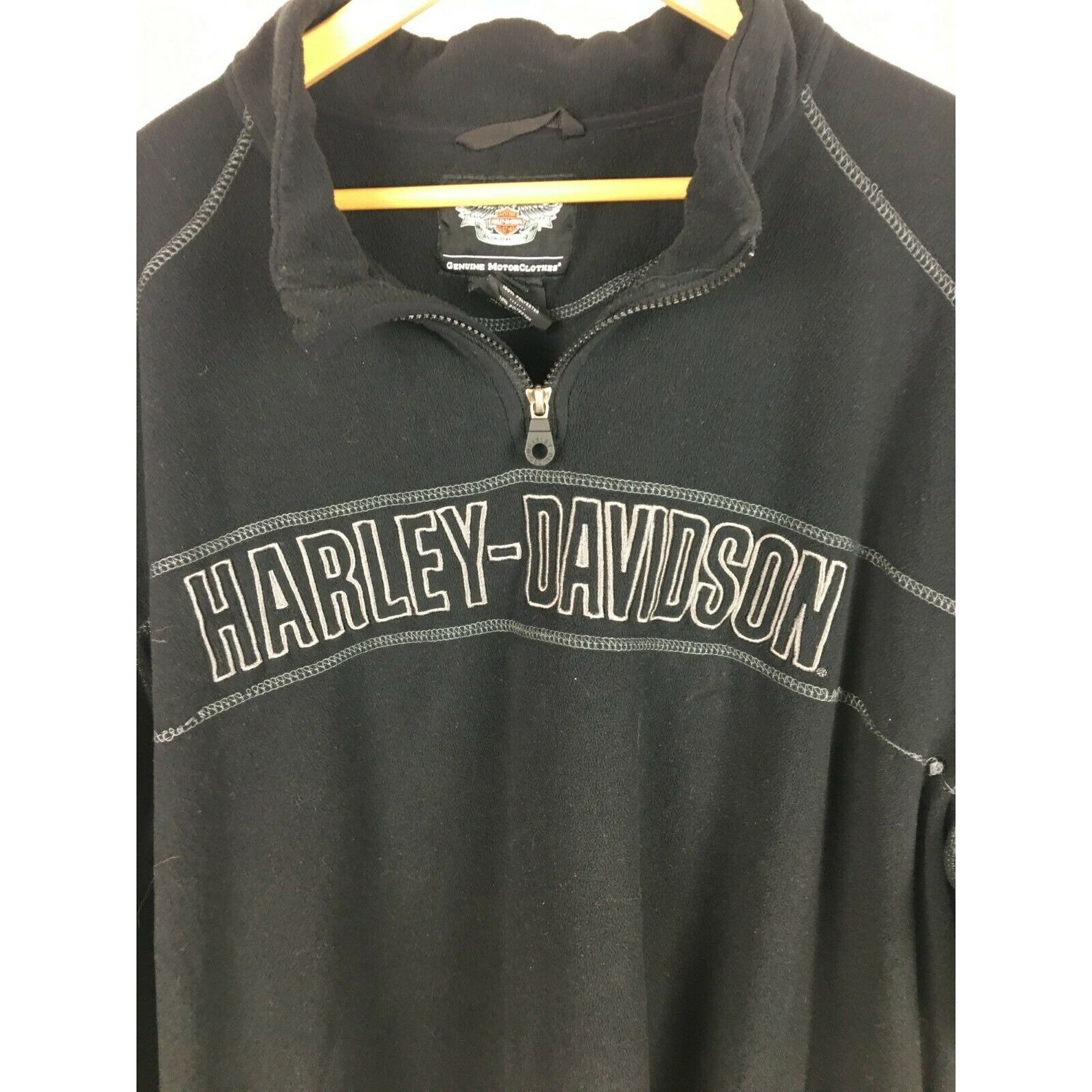 HarleyDavidson 1/4 Zip schwarz Fleece Pullover Pullover Sz Etsy