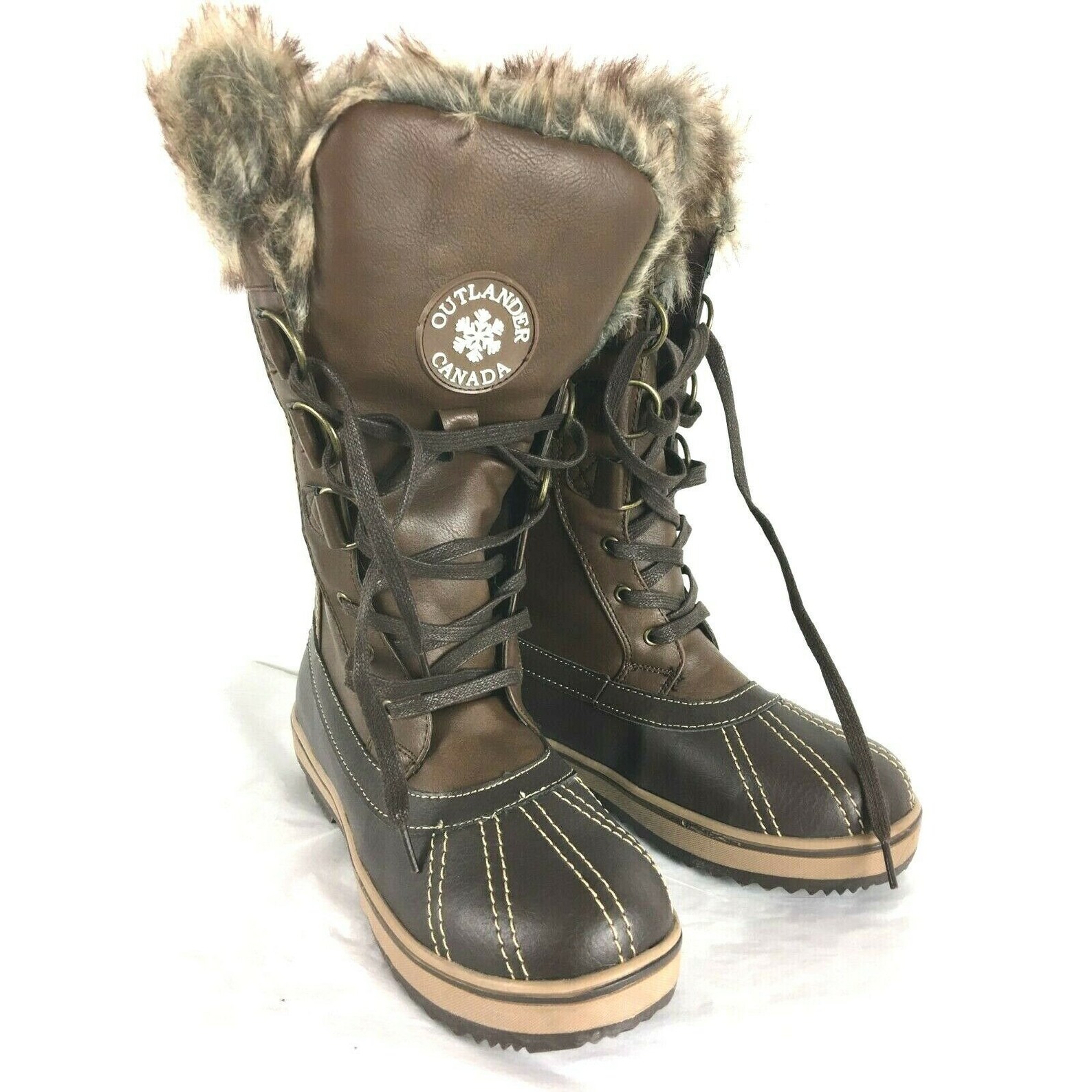 Winter Snow Boots Outlander Canada Waterproof Faux Fur Lined Etsy