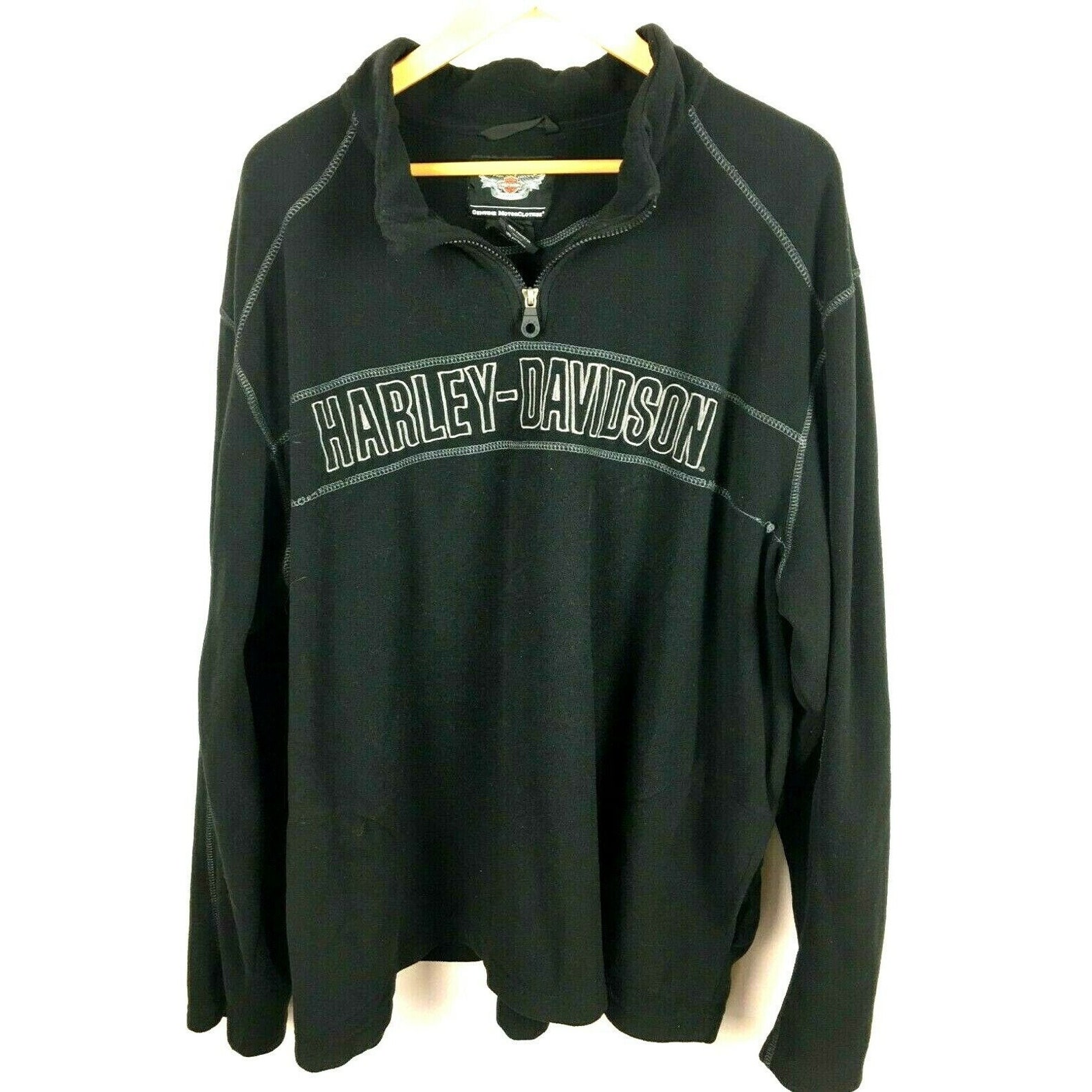 HarleyDavidson 1/4 Zip schwarz Fleece Pullover Pullover Sz Etsy