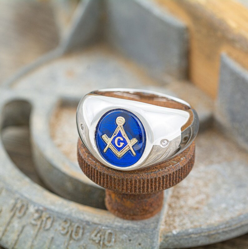 Masonic Sterling Silver Mens Ring/ Masonic Ring Gift Etsy