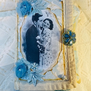 Shabby Chic Junk Journal Romantic Journal Memory Keeper Handmade Journal Birthday Gift for her Vintage Journal Mothers Day Valentine Gift