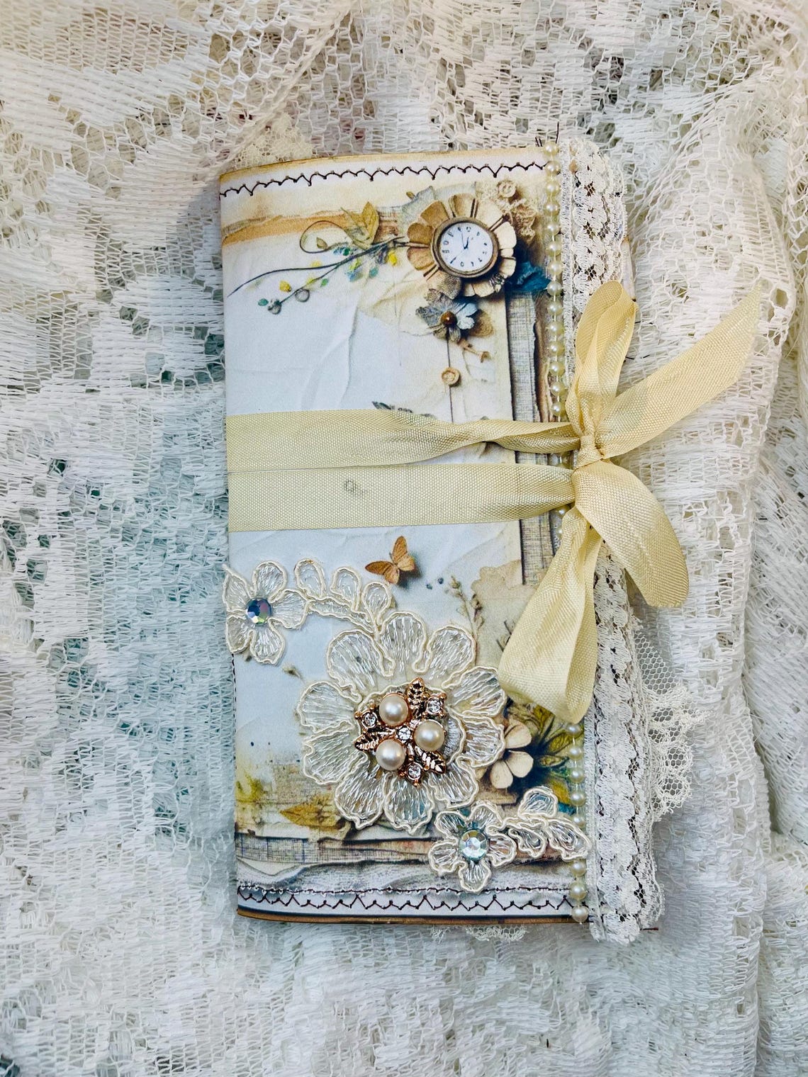 Traveler S Notebook Journal Junk Journal With Vintage Seam Binding Etsy