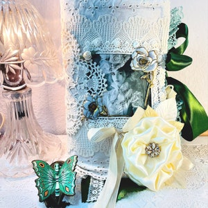 Handmade Shabby Chic Junk Journal: Vintage Lace & Floral Embellishments