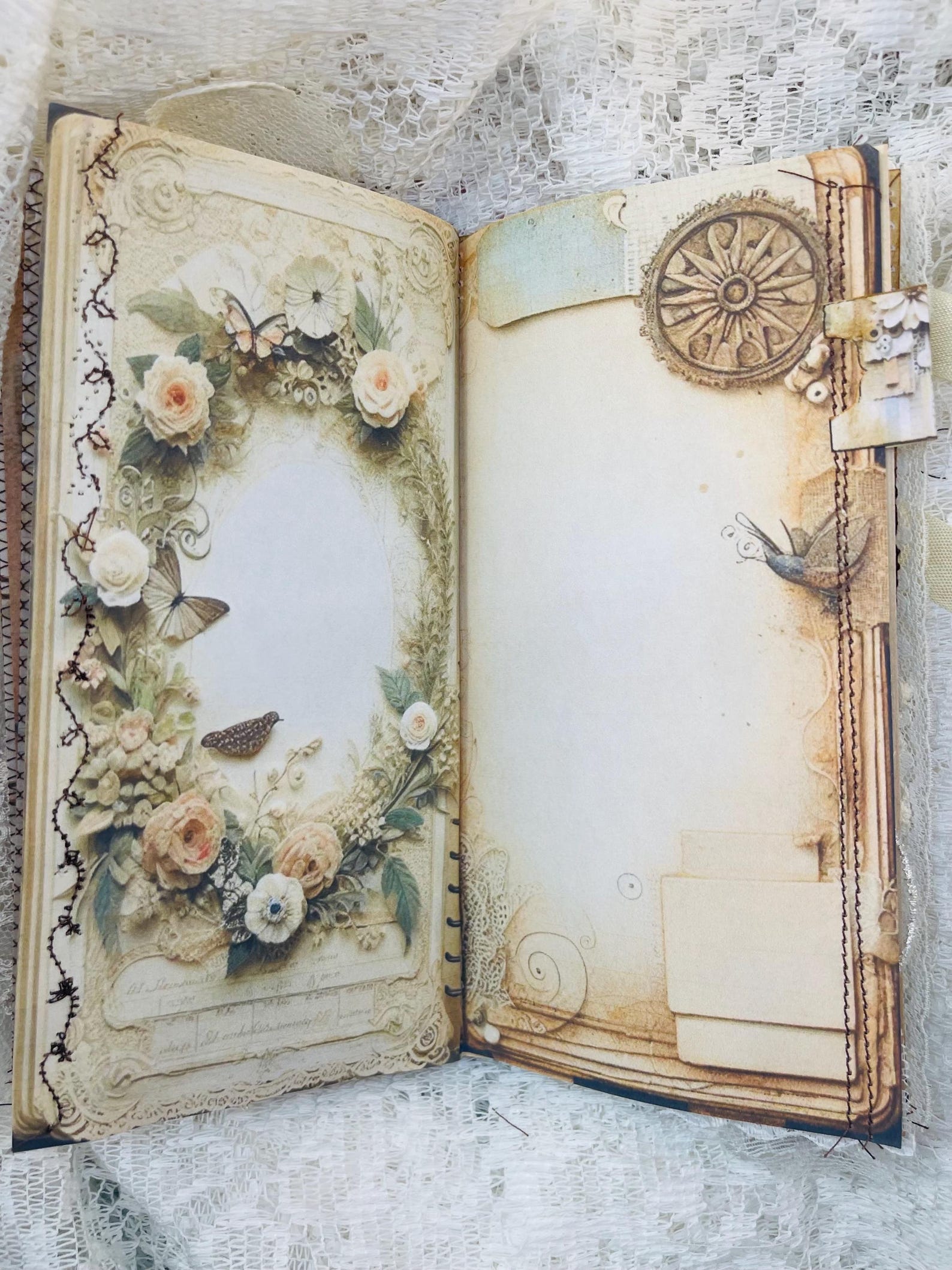 Traveler S Notebook Journal Junk Journal With Vintage Seam Binding Etsy