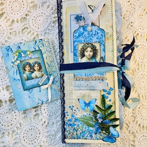 Handmade Junk Journal: Vintage Floral Memory Keeper with Mini Journal