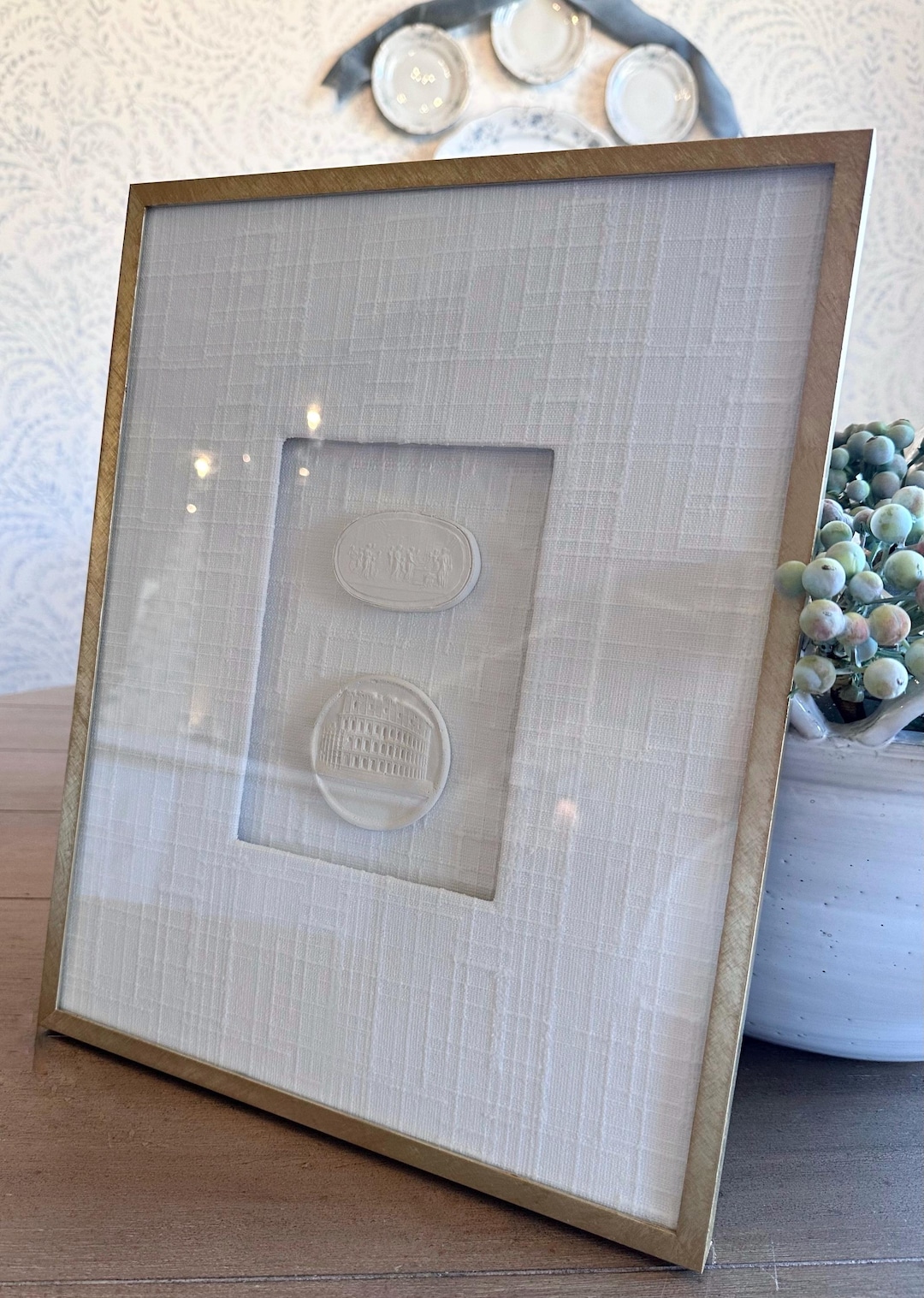 11x14 Framed Intaglio Art (5x7 Fabric Wrapped Mat) - Etsy