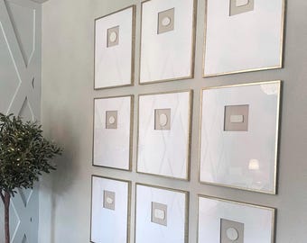 16x20 Neutral Framed Intaglios (Matted to 5x5/Bottom Weighted)