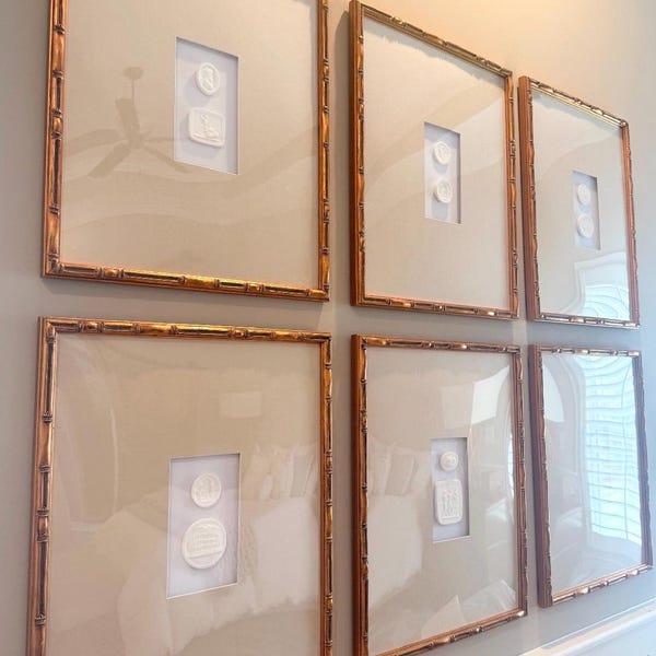16x20 Bamboo Framed Intaglios (Matted to 4x7)
