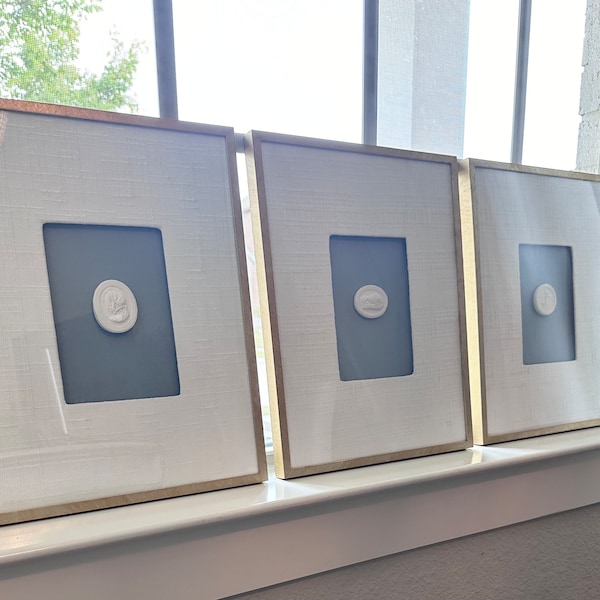 11x14 Fabric Wrapped Framed Intaglio