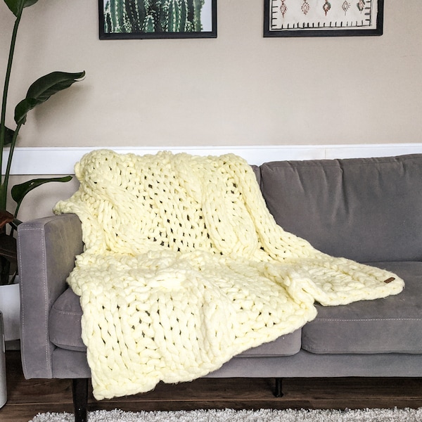 Giant Knit Blanket Etsy