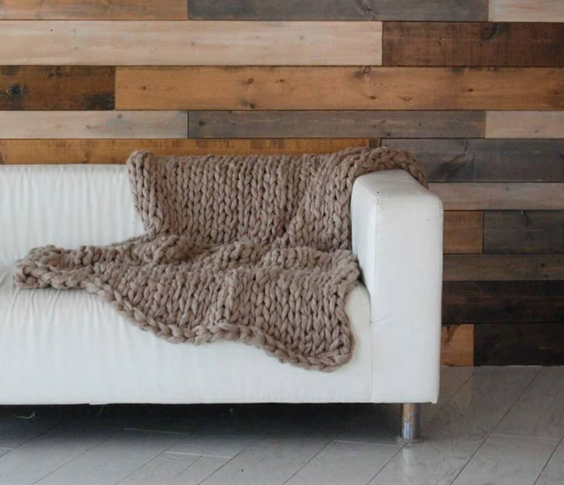 Giant Knit Blanket Chunky Knit Blanket Arm Knit Blanket Etsy