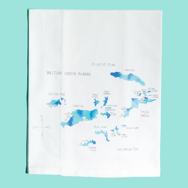 British Virgin Islands Map Kitchen Towel