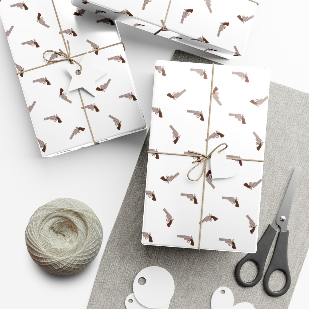 Firearm Themed Gift Wrap Paper Etsy