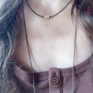 Snake Vertebrae Choker Chain Necklace 1 or 2 Natural Bones Witchy Bronze