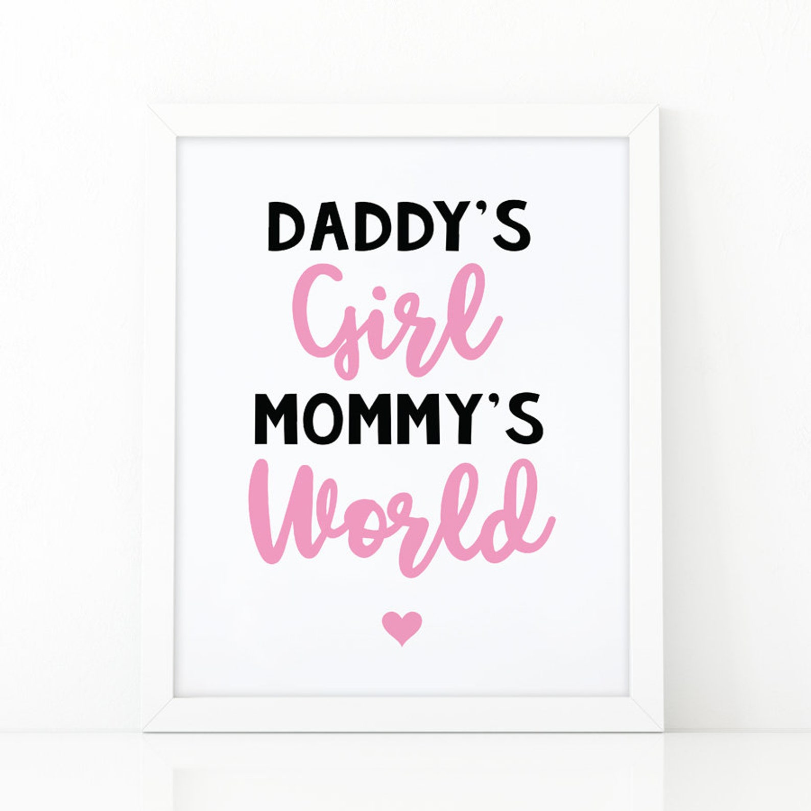 Daddys Girl Mommys World, Baby, Instant Download, Nursery Wall Art ...