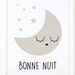 Bonne Nuit, Printable Art, Sleepy Moon, Nursery Wall Art, Good Night ...