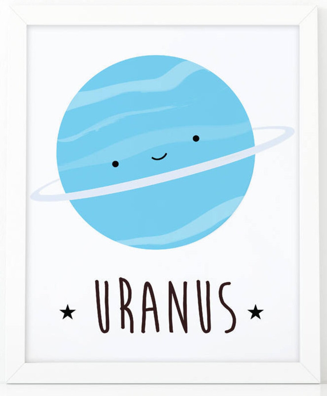 Uranus print planet print Cute planet poster nursery print | Etsy