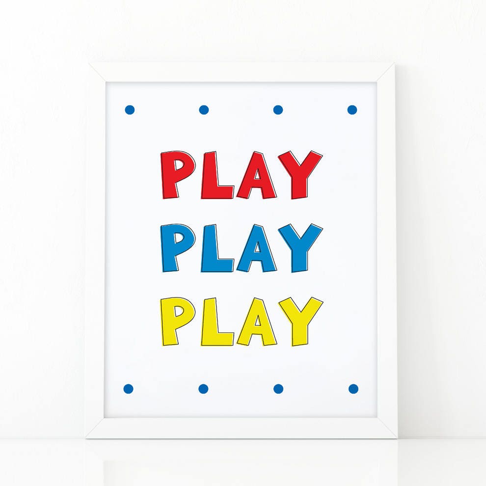 Play Play Play, Kids Wall Art, Printable Wall Art, Kids Print, Room ...