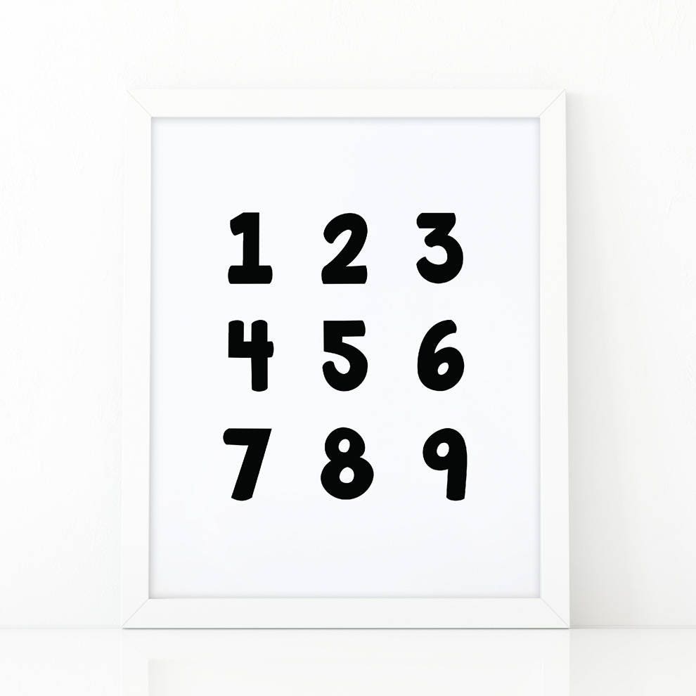 Numbers print 123 print numbers wall art set numbers set instant