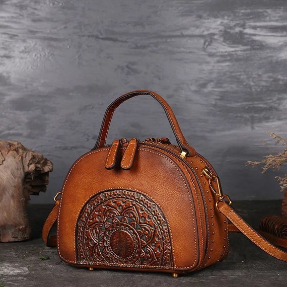 Vintage hot sale leather handbags