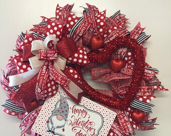 Valentine's Day Gnome Wreath