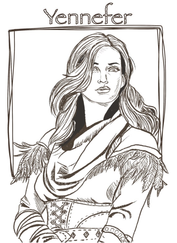 Download The Witcher Coloring Pages Yennefer Ciri And Triss Etsy
