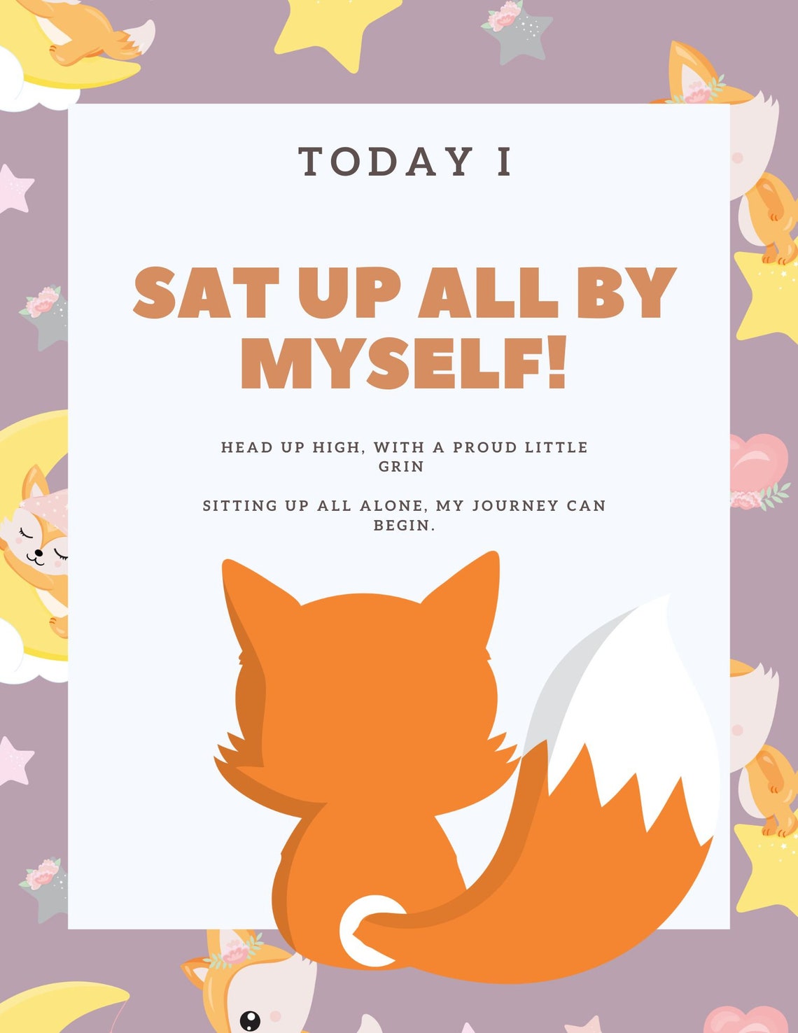 Fox Themed Printable Baby Milestones Posters - 20 Page Digital Download ...