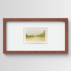 Original Hand Painted Landscape Watercolor - Green and Blue Landscape