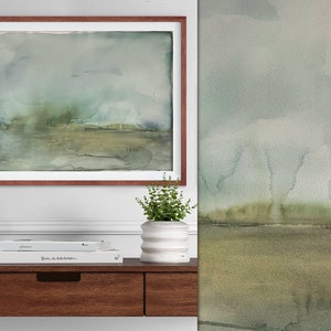 Original Aquarell abstrakte Landschaftsgemälde - große 30x22 cm Wandkunst - modernes handgemaltes Wohndekor