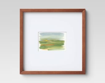 Original Hand Painted Watercolor Landscape - Sunrise Horizon