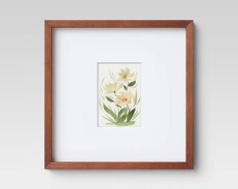 Original Hand Painted Floral Watercolor - White Daisy