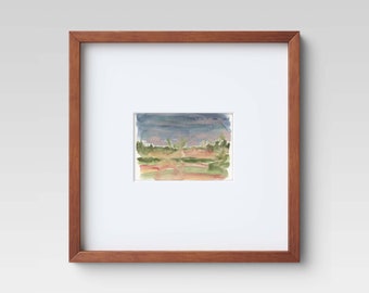 Original Hand Painted Landscape Watercolor - Fall Blend Horizon