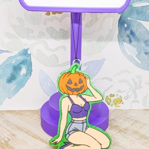 Halloween Kürbis Pin-Up Auto Lufterfrischer: Gruseliger Glitzer Herbst Anhänger