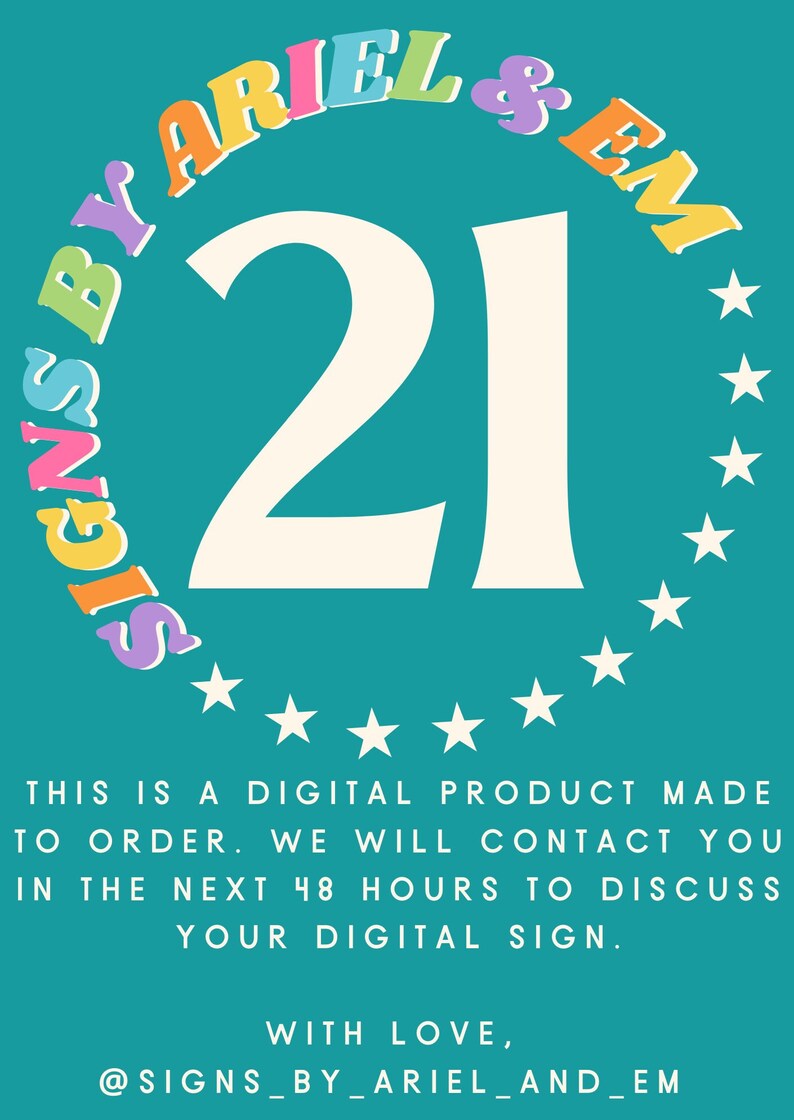 Personalized 21st Birthday Sign *DIGITAL FILE* - Etsy
