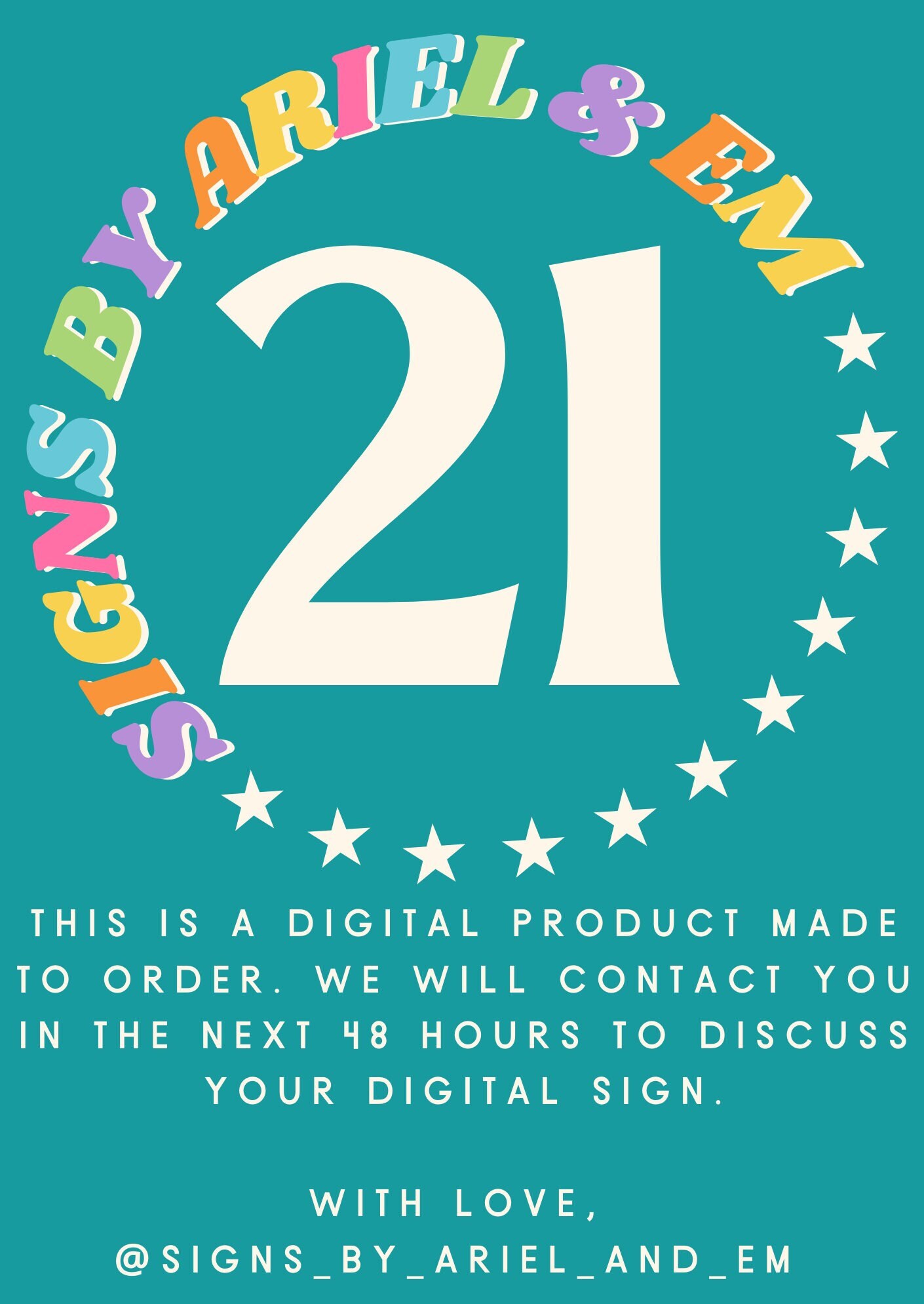 Personalized 21st Birthday Sign *DIGITAL FILE* - Etsy