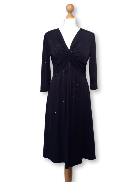 50 S Style Black Party Dress 3 4 Sleeve Wedding Guest Etsy