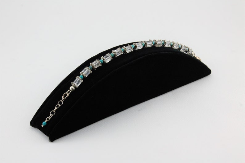 Clear Quartz Crystal and Turquoise Bracelet