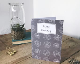 A6 Happy birthday succulent greeting card