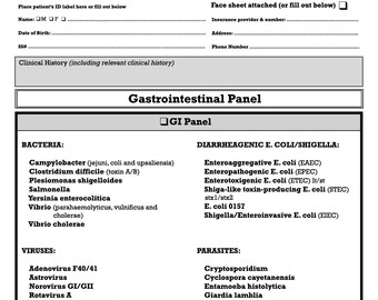 Gastrointestinal Panel Form