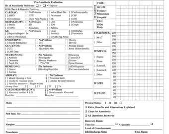 Anesthesia Form